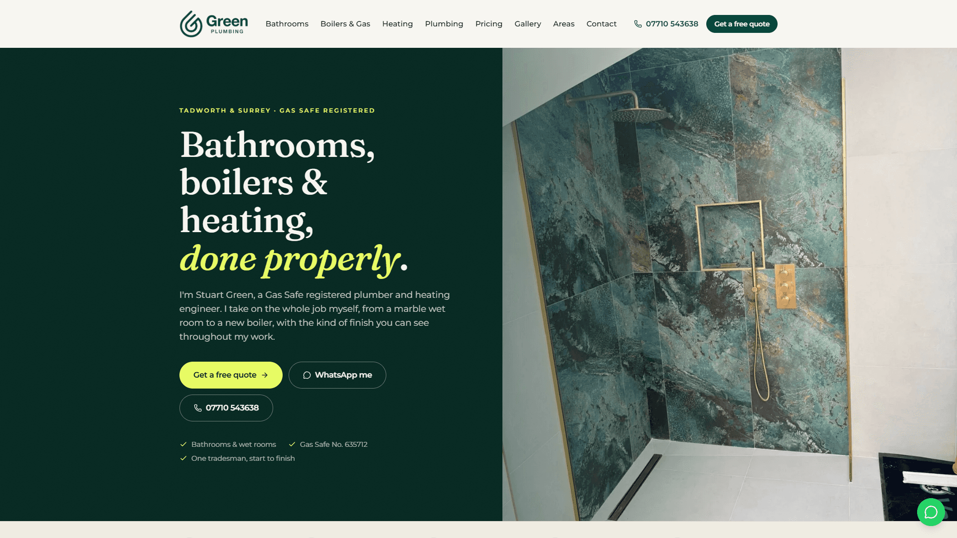 Green Plumbing & Heating Website