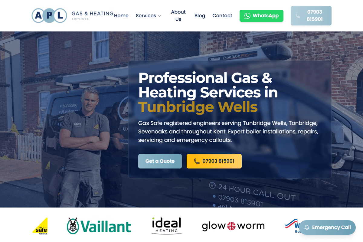APL Gas & Heating website