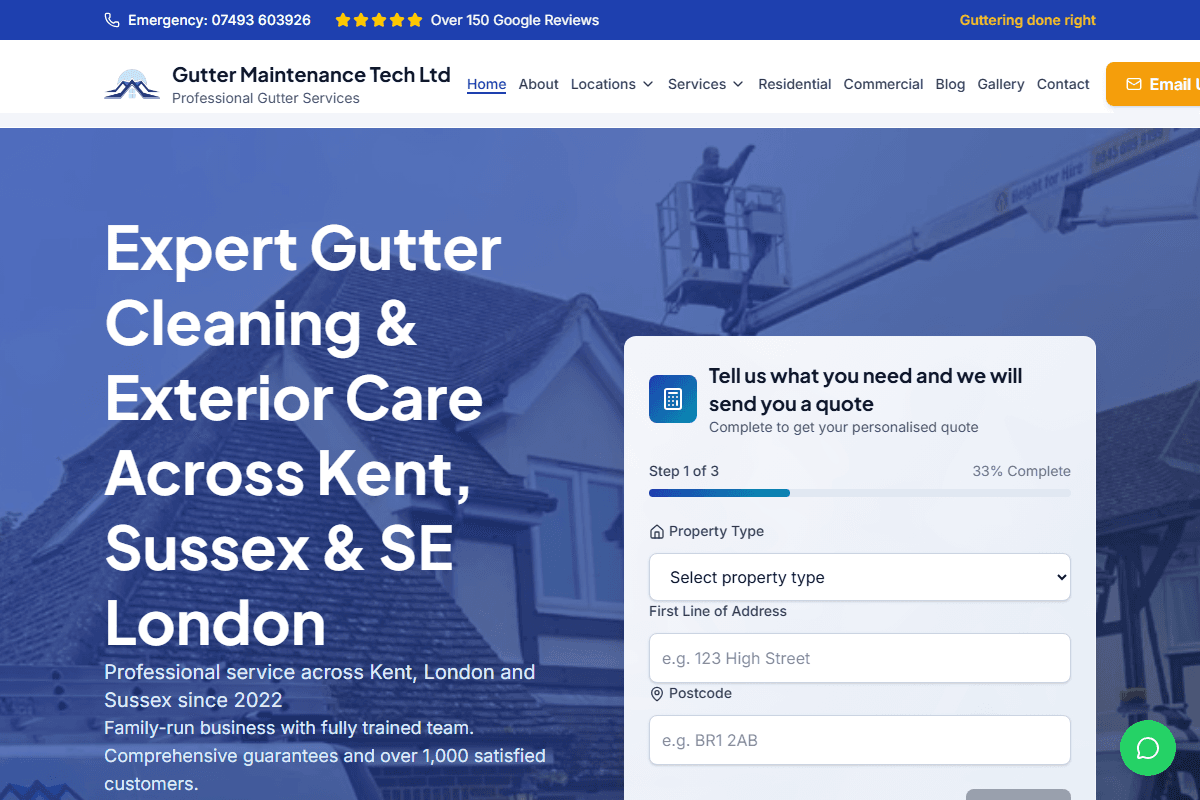 Gutter Maintenance Tech website
