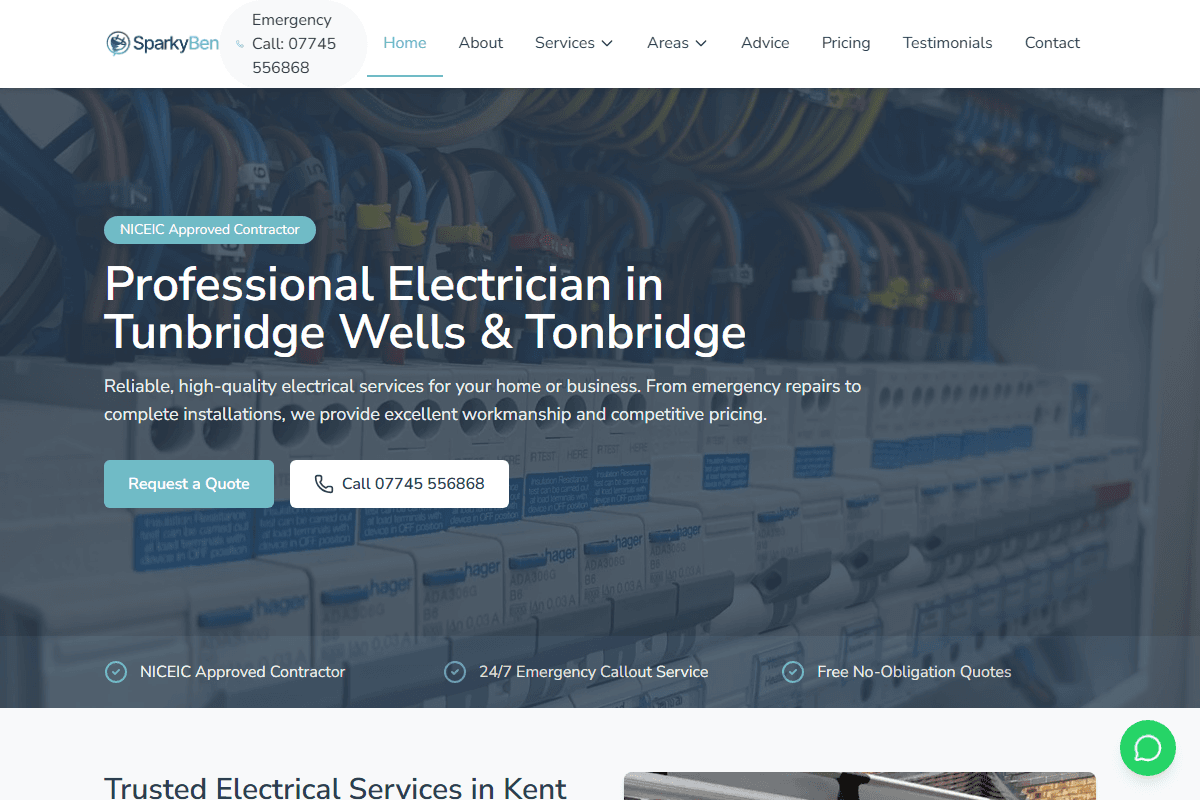 SparkyBen Electrical website