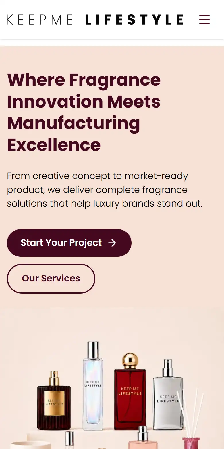 KeepMe website on a phone