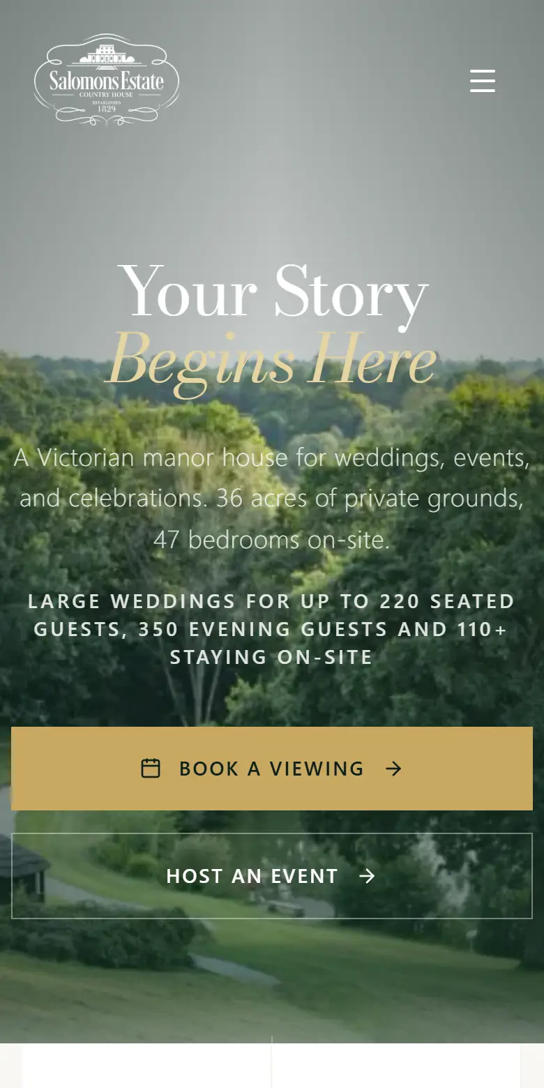 Salomons Estate Website on a phone
